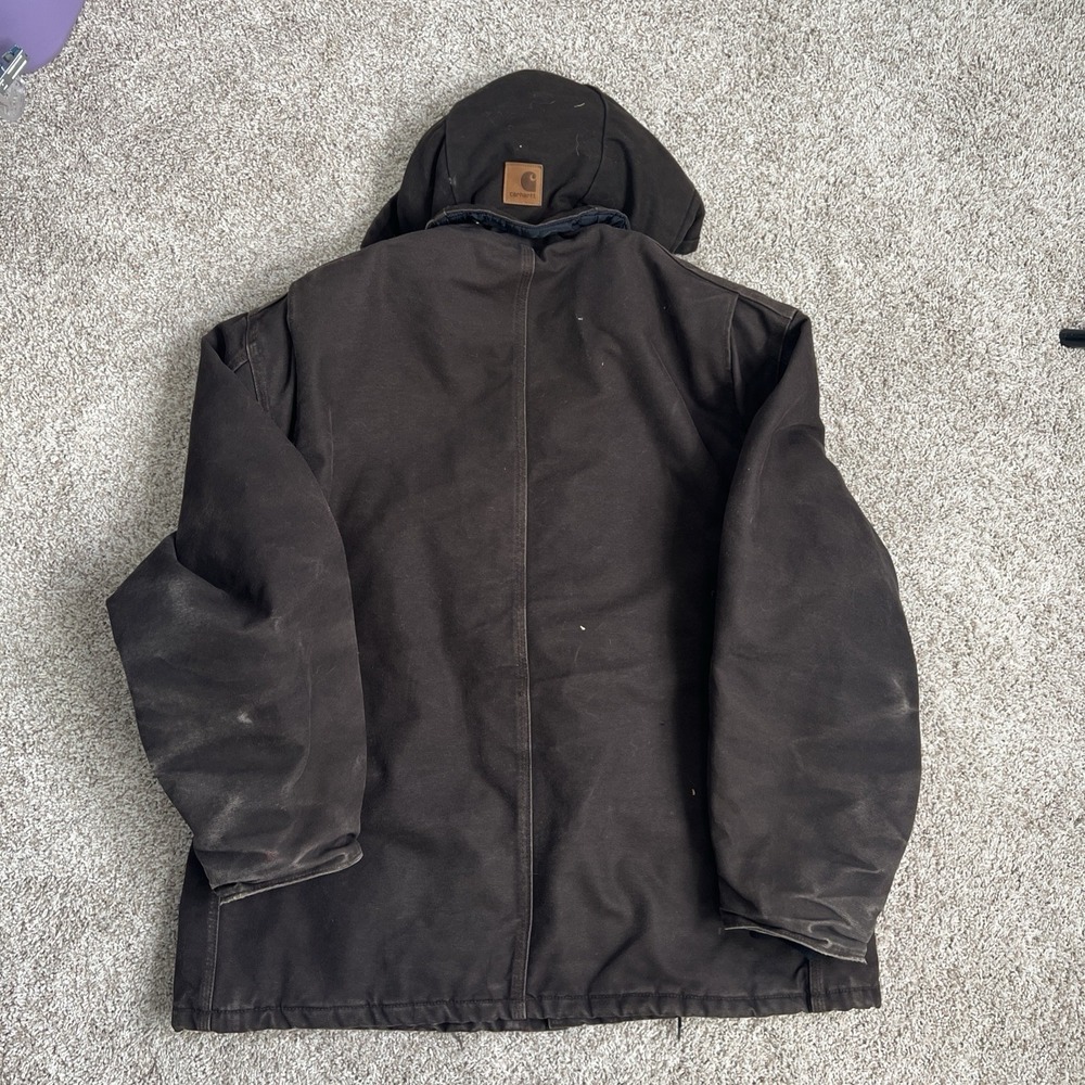 Carhartt C26 DKB Jacket Mens XL Brown Duck Canvas Arctic Quilt Lined Jacket - Picture 9 of 15